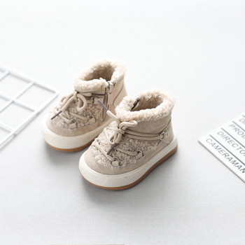 2022 Нови зимни бебешки ботуши Топли плюшени гумени подметки Детски маратонки Детски обувки Модни ботуши за малки момчета и момичета