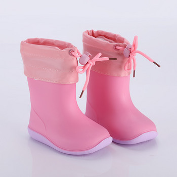 Παιδικά λαστιχένια μποτάκια βροχής για κορίτσια Αντιολισθητικές μπότες Βρεφικά αγόρια αδιάβροχα παπούτσια ζεστά παιδικά μποτάκια βροχής Αφαιρούμενο βαμβακερό κάλυμμα