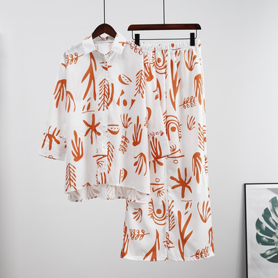 Laia säärega püksid, kaheosalised komplektid, komplektid naiste kevad-sügis pikkade varrukatega särgi ülikond vabaaja 2 tk. komplekt naistele