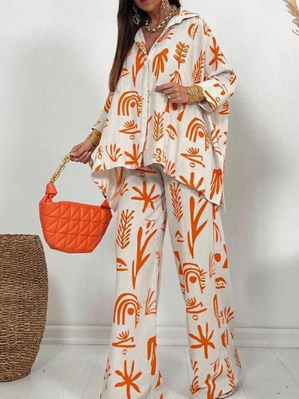 Laia säärega püksid, kaheosalised komplektid, komplektid naiste kevad-sügis pikkade varrukatega särgi ülikond vabaaja 2 tk. komplekt naistele