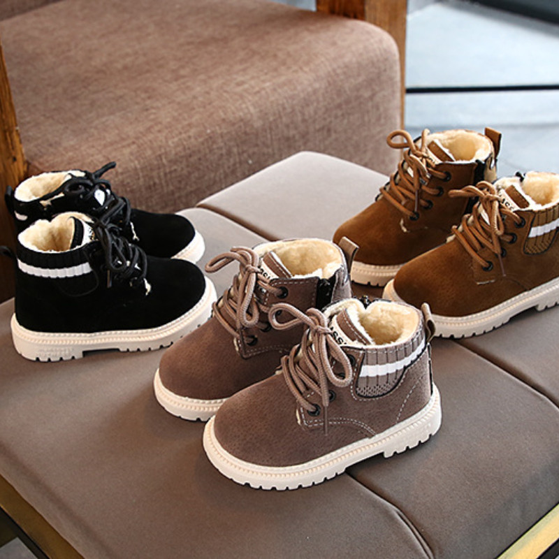 Jesenné a zimné topánky na platforme, detské bavlnené topánky, teplé dievčenské zimné čižmy, retro členkové čižmy pre chlapcov, detské topánky, dievčenské čižmy, sapato infantil.