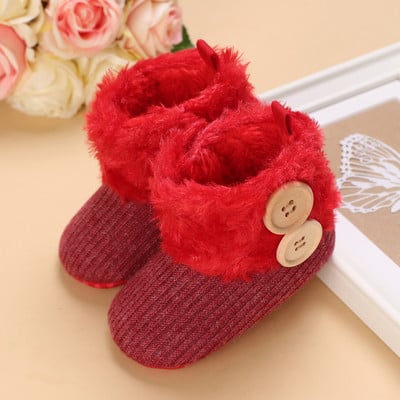 Soojad jõulud väikelapsele Esimesed jalutuskärud Talvised Poistele Tüdrukute Kingad 0–18 kuud Xmas Cosplay Armsad multifilmi Beebi pehmed kingad