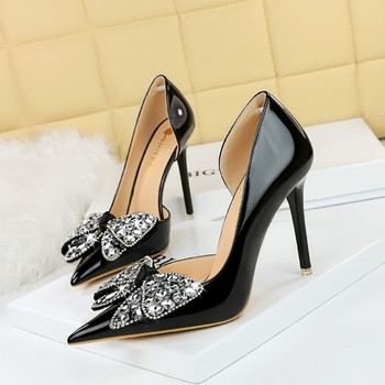 BIGTREE Shoes Designer New Women Pumps Λουστρίνι με μυτερά δάχτυλα 10cm Λεπτά ψηλοτάκουνα παπούτσια Sweet Lady Party Γυναικεία παπούτσια