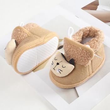 Бебешки обувки Ботуши за момчета и момичета Зимни топли анимационни животински обувки за малко дете Предварителни памучни меки противоплъзгащи обувки за новородени бебета