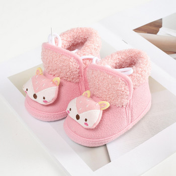 Бебешки обувки Ботуши за момчета и момичета Зимни топли анимационни животински обувки за малко дете Предварителни памучни меки противоплъзгащи обувки за новородени бебета