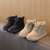 Modne karirane jesenske cipele za djevojčice 2023. Gležnjače za dječake Fleksibilno debelo dno Dječje čizme za snijeg Nove dječje zimske cipele G06253