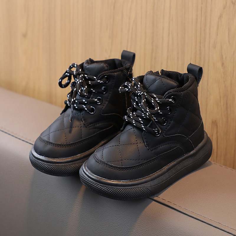 Modne karirane jesenske cipele za djevojčice 2023. Gležnjače za dječake Fleksibilno debelo dno Dječje čizme za snijeg Nove dječje zimske cipele G06253