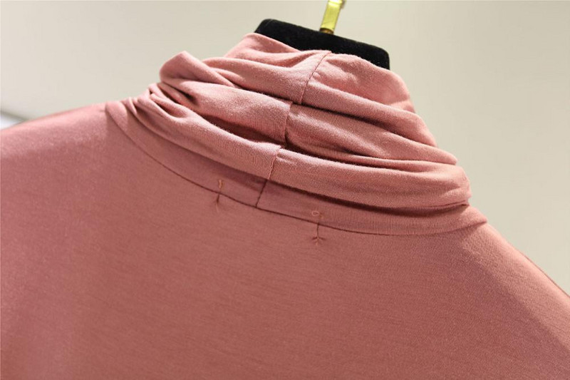 Tanke bluze s donjim dijelom 95% pamuk Ženske košulje dugih rukava Ženske majice s dolčevitom Elastična pripijena bluza Jesen Basal Blusas Feminina