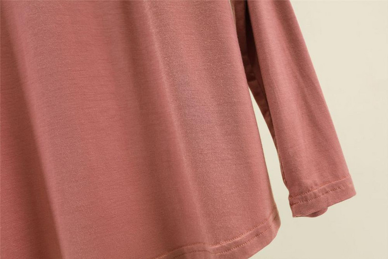 Tanke bluze s donjim dijelom 95% pamuk Ženske košulje dugih rukava Ženske majice s dolčevitom Elastična pripijena bluza Jesen Basal Blusas Feminina