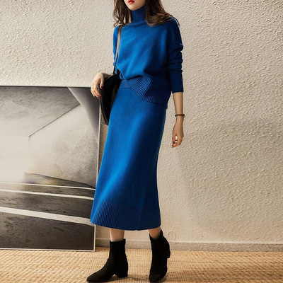 Jesensko pleteno odijelo sa suknjom, dvodijelni komplet suknji, ženski zimski setovi džempera, korejski stil, jesenska dvodijelna odjeća, džemper 2023.
