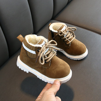 Φθινοπωρινές χειμερινές μπότες για αγόρια Νέα παιδικά παπούτσια καθημερινά Μπότες για παιδιά PU Δερμάτινα μαλακά αντιολισθητικά κορίτσια μπότες Dropshipping μέγεθος 21-30