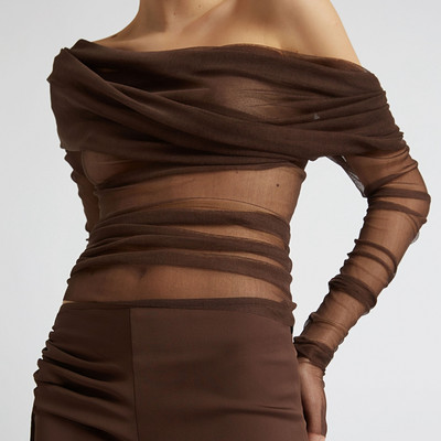 Gaono Višenamjenske mrežaste prozirne kratke majice Elegantna korejska majica s otvorenim ramenima Chic ženske dugih rukava uske majice za pokrivanje