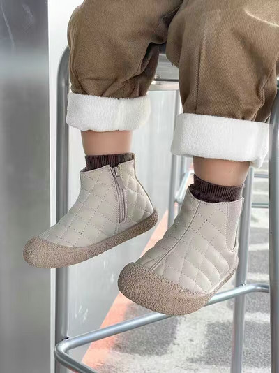 Μόδα μωρό αγόρι κορίτσι Ankel Μπότα Winter Autunm Άνοιξη Παιδί PU Δερμάτινα ζεστά παπούτσια Fleece Αδιάβροχα κοντή μπότα Βρεφικά παπούτσια 1-4Y