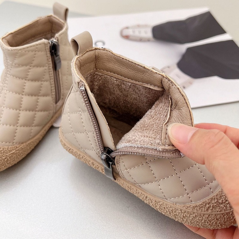 Μόδα μωρό αγόρι κορίτσι Ankel Μπότα Winter Autunm Άνοιξη Παιδί PU Δερμάτινα ζεστά παπούτσια Fleece Αδιάβροχα κοντή μπότα Βρεφικά παπούτσια 1-4Y