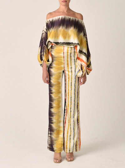 Žensko ležerno odijelo s printom od satena, modne majice s otvorenim ramenima i dugim hlačama, kompleti od 2 komada, proljeće 2023., široka odjeća za putovanje na posao