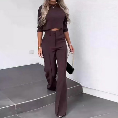 Elegantni ženski komplet hlača s otisnutim prugama Ženska uska bluza i hlače Dvodijelni set ležernih dugih hlača Ljeto Novo odgovarajuće odijelo