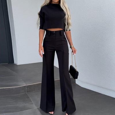 Elegantni ženski komplet hlača s otisnutim prugama Ženska uska bluza i hlače Dvodijelni set ležernih dugih hlača Ljeto Novo odgovarajuće odijelo