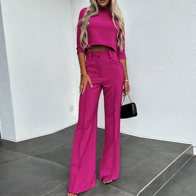 Elegantni ženski komplet hlača s otisnutim prugama Ženska uska bluza i hlače Dvodijelni set ležernih dugih hlača Ljeto Novo odgovarajuće odijelo