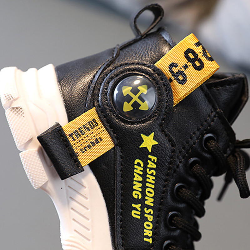 Veličina 21-30 Bijele crne čizme za djevojčice Čizme za djevojčice Cipele za dječake Školske zabave Dječje čizme od PU kože Vodootporne dječje tenisice