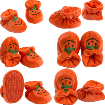 Новородено бебе момиче Мека подметка Топли памучни обувки против плъзгане Pumpkin Prewalker 0-18M