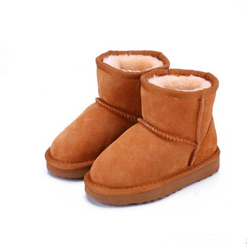 Παιδικές μπότες χιονιού Γνήσιο δέρμα παιδικό γούνα Κορυφαίας ποιότητας Αυστραλιανή μπότες Χειμερινές μπότες για αγόρια Βρεφικά κορίτσια Ζεστή μπότα