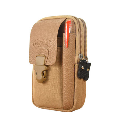 Pánska módna ledvinka, ležérna zipsová pánska ledvinka, malá jednofarebná kabelka na karty, telefónne tašky, opasok, ľadvinka