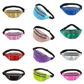Holograafilised Fanny Packs Unisex Naistele Mehed Sliver Laser Vöökotid Geomeetriline rinnakorvi telefonikott PU Beach Traverl Bum Lukuga vöökotid