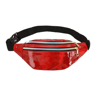 Holograafilised Fanny Packs Unisex Naistele Mehed Sliver Laser Vöökotid Geomeetriline rinnakorvi telefonikott PU Beach Traverl Bum Lukuga vöökotid
