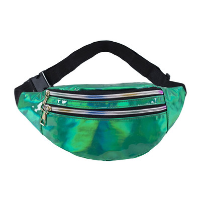 Holograafilised Fanny Packs Unisex Naistele Mehed Sliver Laser Vöökotid Geomeetriline rinnakorvi telefonikott PU Beach Traverl Bum Lukuga vöökotid