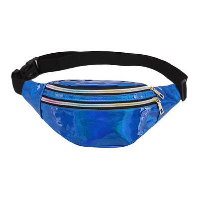 Holograafilised Fanny Packs Unisex Naistele Mehed Sliver Laser Vöökotid Geomeetriline rinnakorvi telefonikott PU Beach Traverl Bum Lukuga vöökotid