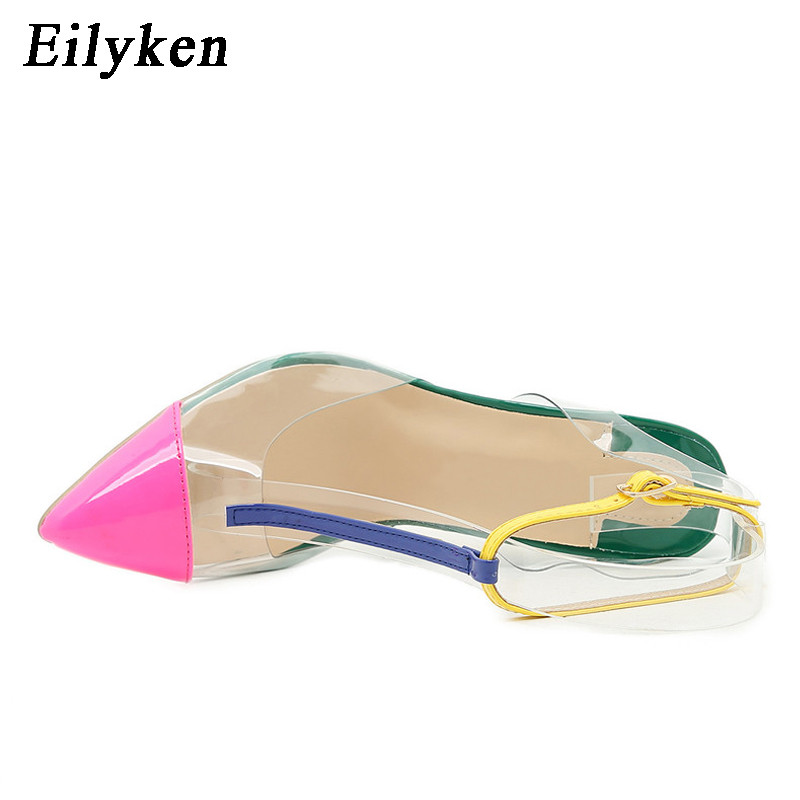 Eilyken Modne ženske sandale na visoke potpetice Seksi špicasti vrhovi Elegantne cipele s kopčom za gležnjeve Dizajnerske cipele na štikle