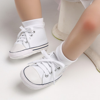 Обувки за новородени, момчета и момичета, класически спортни меки платнени многоцветни обувки за свободното време First Walker Обувки за кръщене