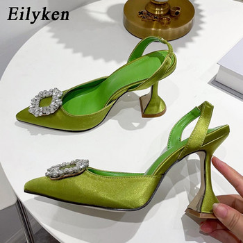 Eilyken New Summer Fashion Sun Crystal Σέξι με μυτερά δάχτυλα Γυναικείες αντλίες Σχεδίαση Slip-On Gladiator σανδάλια Παπούτσια Μέγεθος 35-41