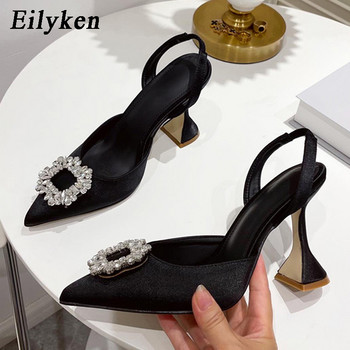 Eilyken Нова лятна мода Sun Crystal Секси дамски обувки с остри пръсти Дизайнерски гладиаторски сандали с приплъзване Размер 35-41
