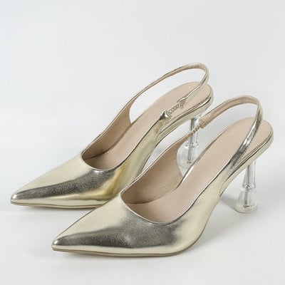 Dámske elegantné tenké vysoké podpätky s remienkom a špicatou špičkou, elegantné, na ples, so zipsom, na platforme