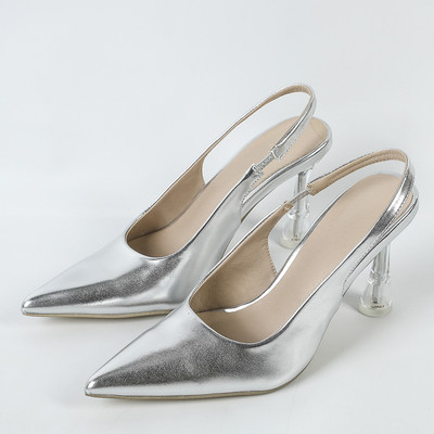 Dámske elegantné tenké vysoké podpätky s remienkom a špicatou špičkou, elegantné, na ples, so zipsom, na platforme