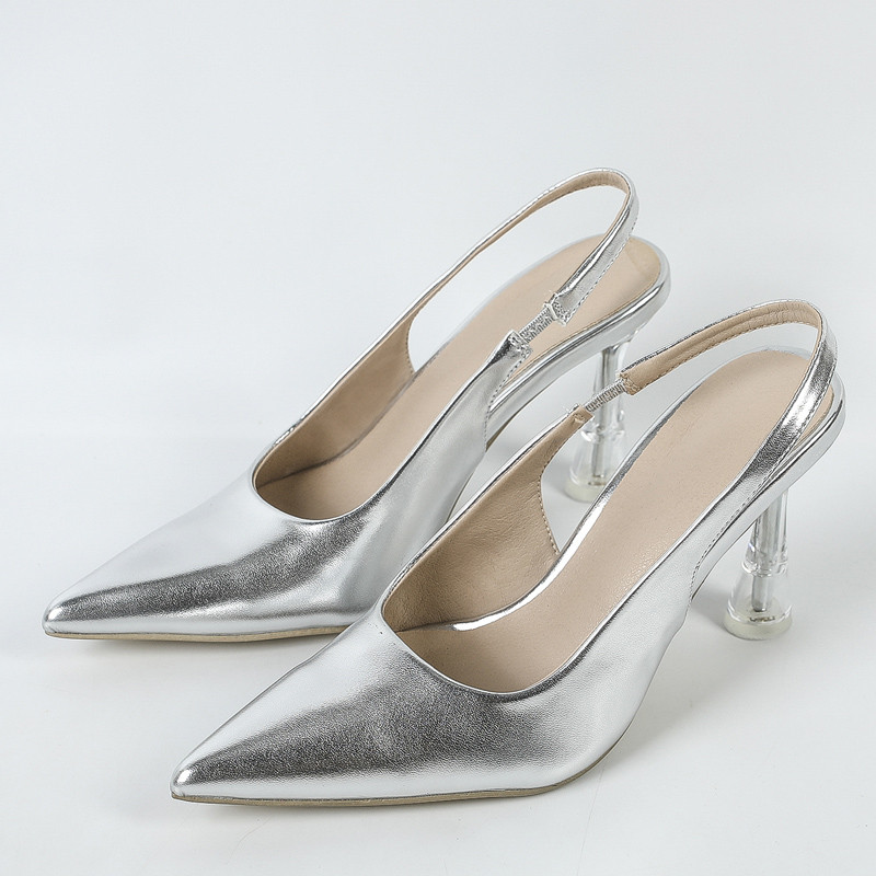 Dámske elegantné tenké vysoké podpätky s remienkom a špicatou špičkou, elegantné, na ples, so zipsom, na platforme