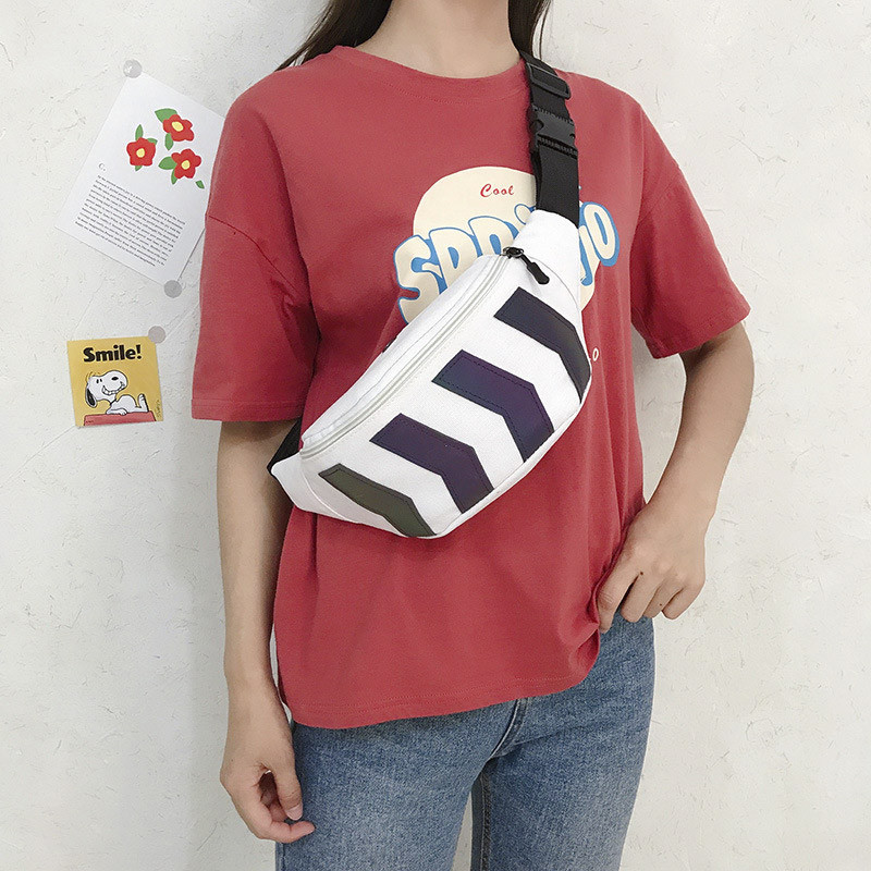 Καμβάς τσάντα μέσης 2022 Fanny Pack με αντανακλαστική λωρίδα με τρύπα για ακουστικά Τσάντες μπανάνας Τσάντα μέσης Γυναικεία Ανδρικά Θήκη τηλεφώνου ταξιδιού