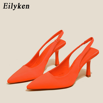 Eilyken Candy Colors Дамски помпи Дизайнерски сандали с гръб 2024 Летни елегантен стил Сватбени абитуриентски обувки на висок ток