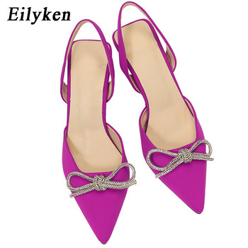 Eilyken Butterfly-knot Rhinestone High Heels Women Pumps 2023 New Spring Wedding Slingback Stiletto Party Sandals Shoes
