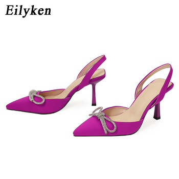 Eilyken Butterfly-knot Rhinestone High Heels Women Pumps 2023 New Spring Wedding Slingback Stiletto Party Sandals Shoes