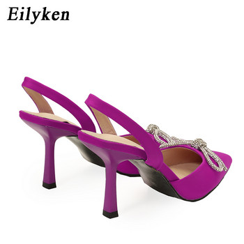 Eilyken Butterfly-knot Rhinestone High Heels Women Pumps 2023 New Spring Wedding Slingback Stiletto Party Sandals Shoes