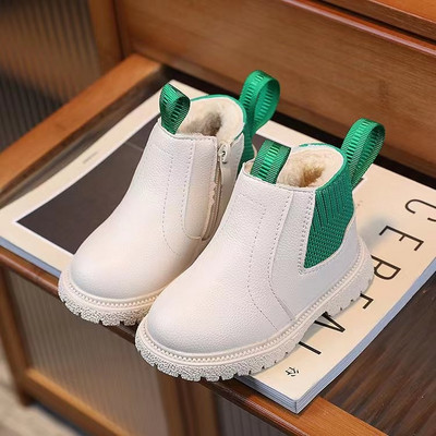 Mala djeca Dječje čizme za plimu Jesen Zima Topli debeli pamuk Dječaci Djevojčice Čizme za snijeg Mala djeca Kožne pamučne čizme Modne meke