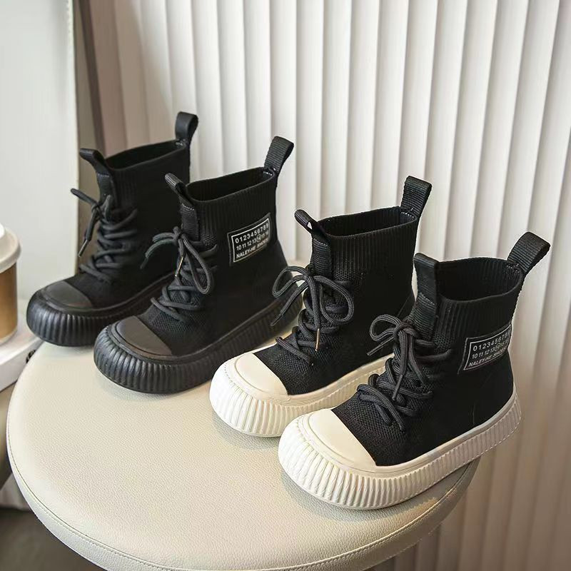 Dječje prozračne pletene čarape i čizme za proljeće i jesen 2023. Modne elastične visoke jednostruke čizme za dječake i djevojčice