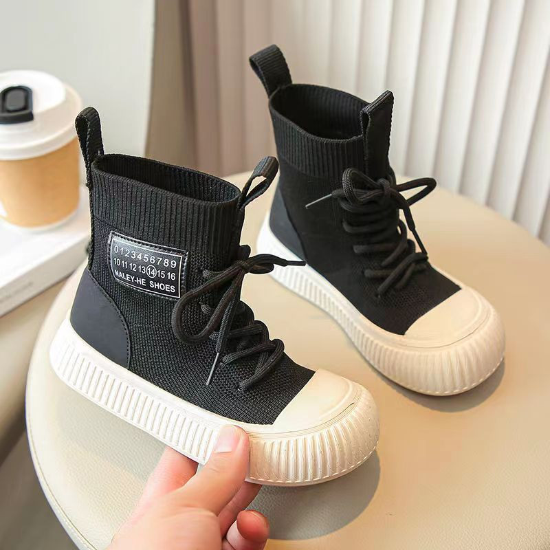 Dječje prozračne pletene čarape i čizme za proljeće i jesen 2023. Modne elastične visoke jednostruke čizme za dječake i djevojčice