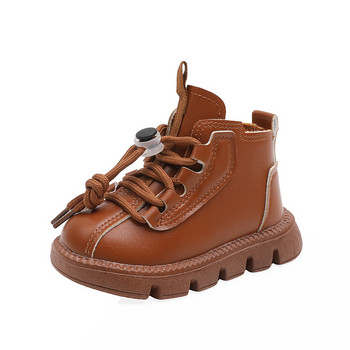 2024 Есен Зима Ботуши за момичета Модни обувки за малки момчета Плюшени топли обувки за момиченца Ежедневни обувки Неплъзгащи се къси ботуши за деца