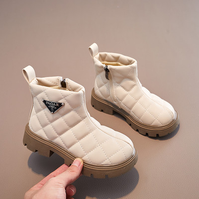 Cizme Cizme de bumbac pentru copii Kaki pantofi casual anti-alunecare Negru Fete Cizme la modă Bebeluși băieți anti-alunecare fete talpă moale scurtă