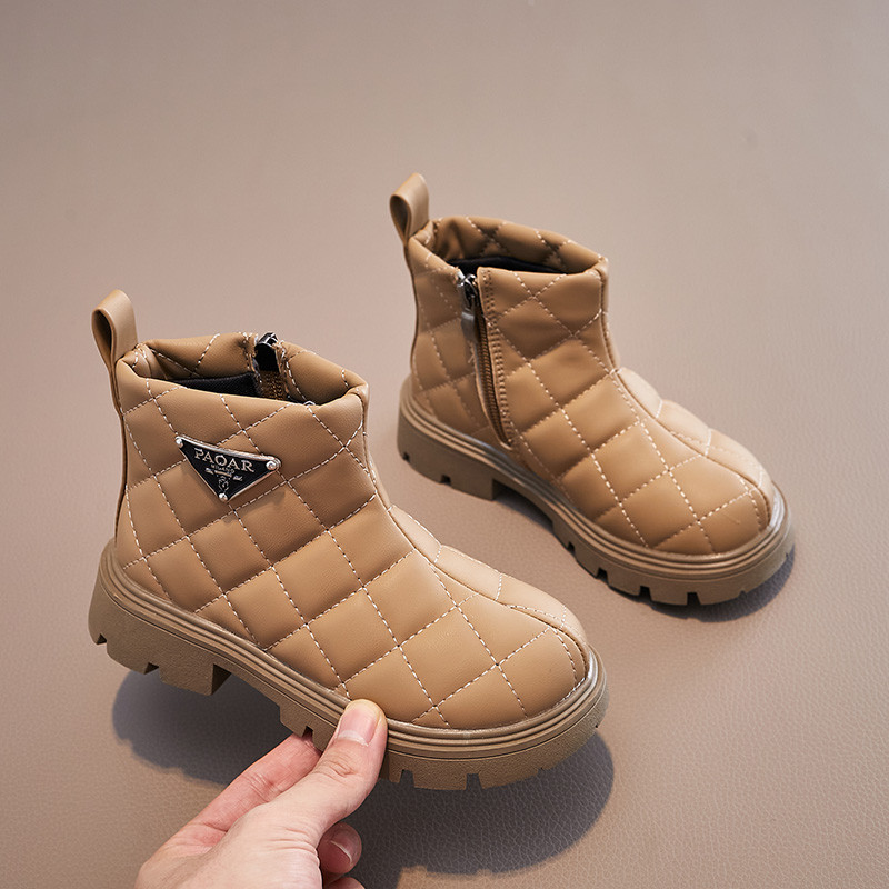 Cizme Cizme de bumbac pentru copii Kaki pantofi casual anti-alunecare Negru Fete Cizme la modă Bebeluși băieți anti-alunecare fete talpă moale scurtă