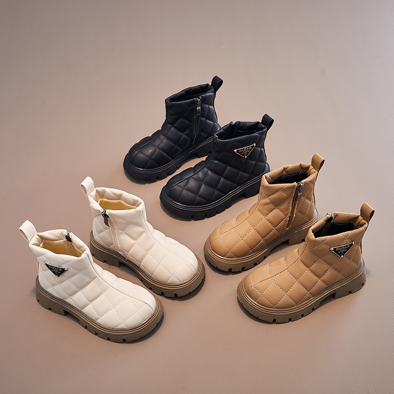 Cizme Cizme de bumbac pentru copii Kaki pantofi casual anti-alunecare Negru Fete Cizme la modă Bebeluși băieți anti-alunecare fete talpă moale scurtă