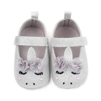 Нови обувки за бебета за момичета с цветя Еднорог с мека подметка Обувки за детско креватче Пролет Есен Първи проходилки
